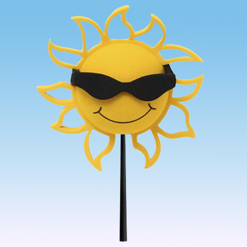 Coolballs California Sunshine w Sunglasses Car Antenna Topper/Rear View Mirror Dangler/Desktop Spring Stand Red Sunglasses 