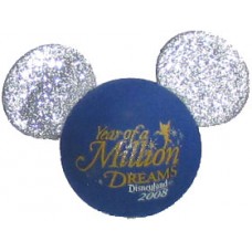Mickey Mouse Dreams Blue with Silver Glitter Disneyland Antenna Topper / Desktop Bobble Buddy (Year of a million dreams)