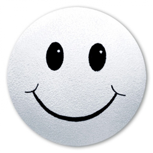 White Smiley Face Antenna Ball - Tenna Tops